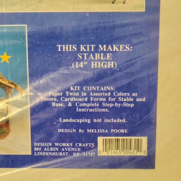 Design Works Paper Nativity Twist Craft Kit Stable #431 NEW NOS Vintage - Picture 3 of 4